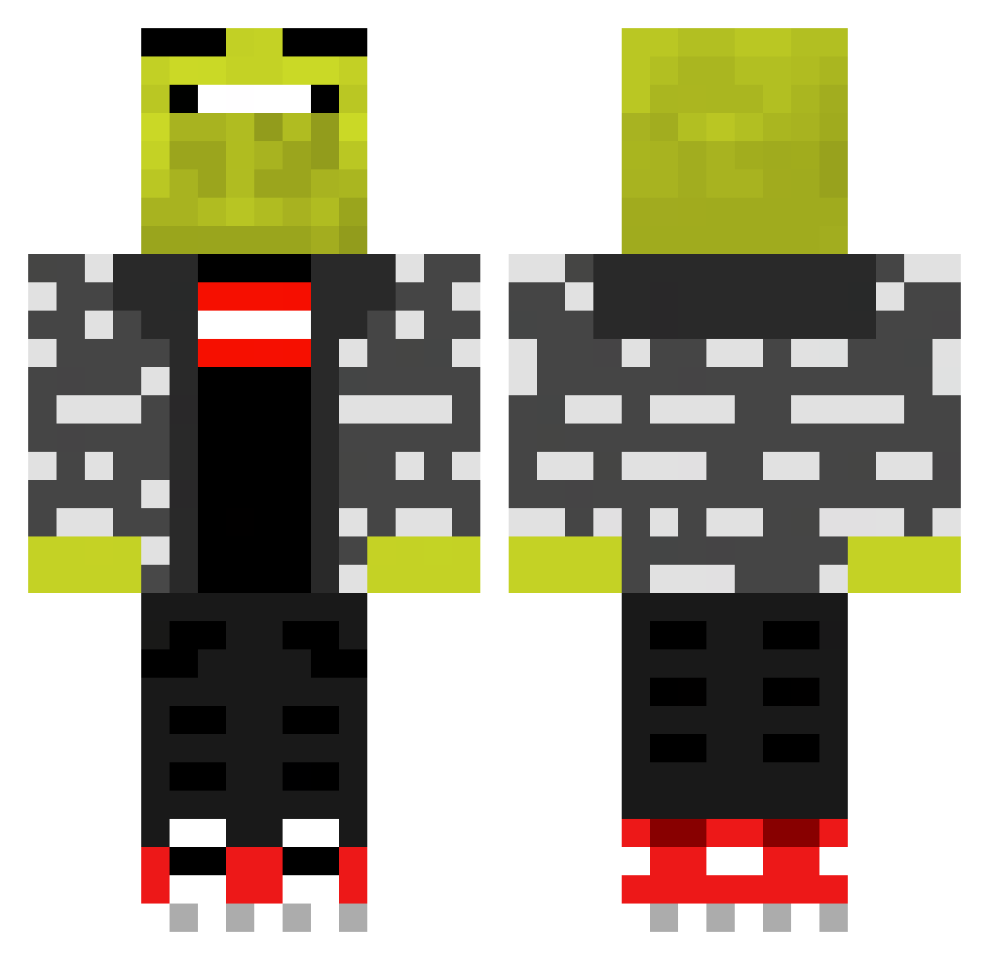 TD1zzle Minecraft skin, front and back view