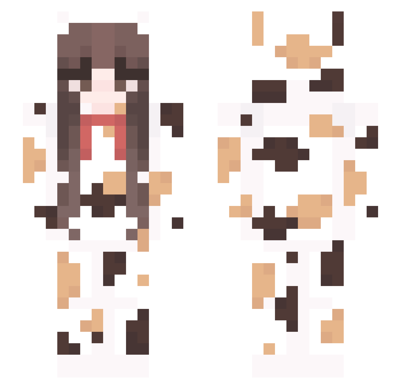 Admittedly Minecraft skin, front and back view