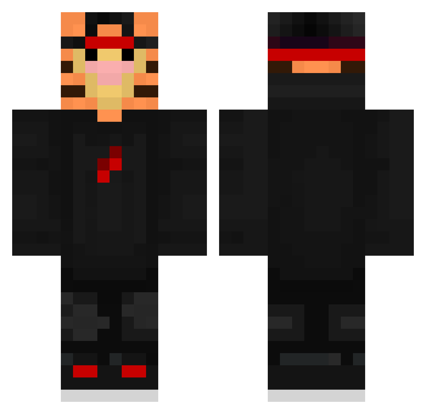 UliRiderZ Minecraft skin, front and back view