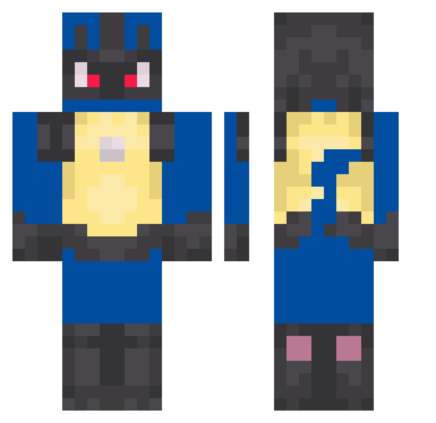 Centillion Minecraft skin, front and back view