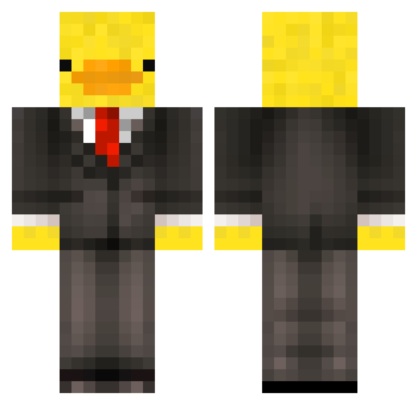 DustyOats Minecraft skin, front and back view