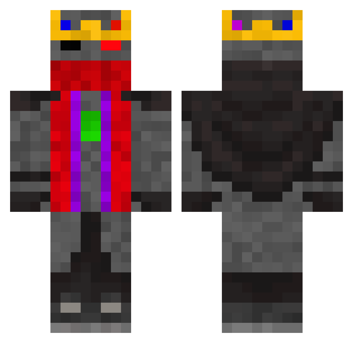 XochitlGomez Minecraft skin, front and back view