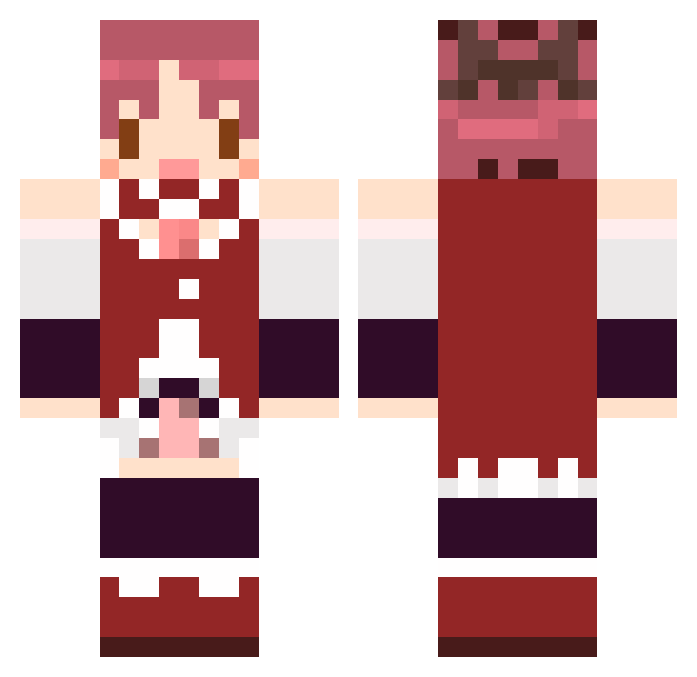 eyeberry Minecraft skin, front and back view