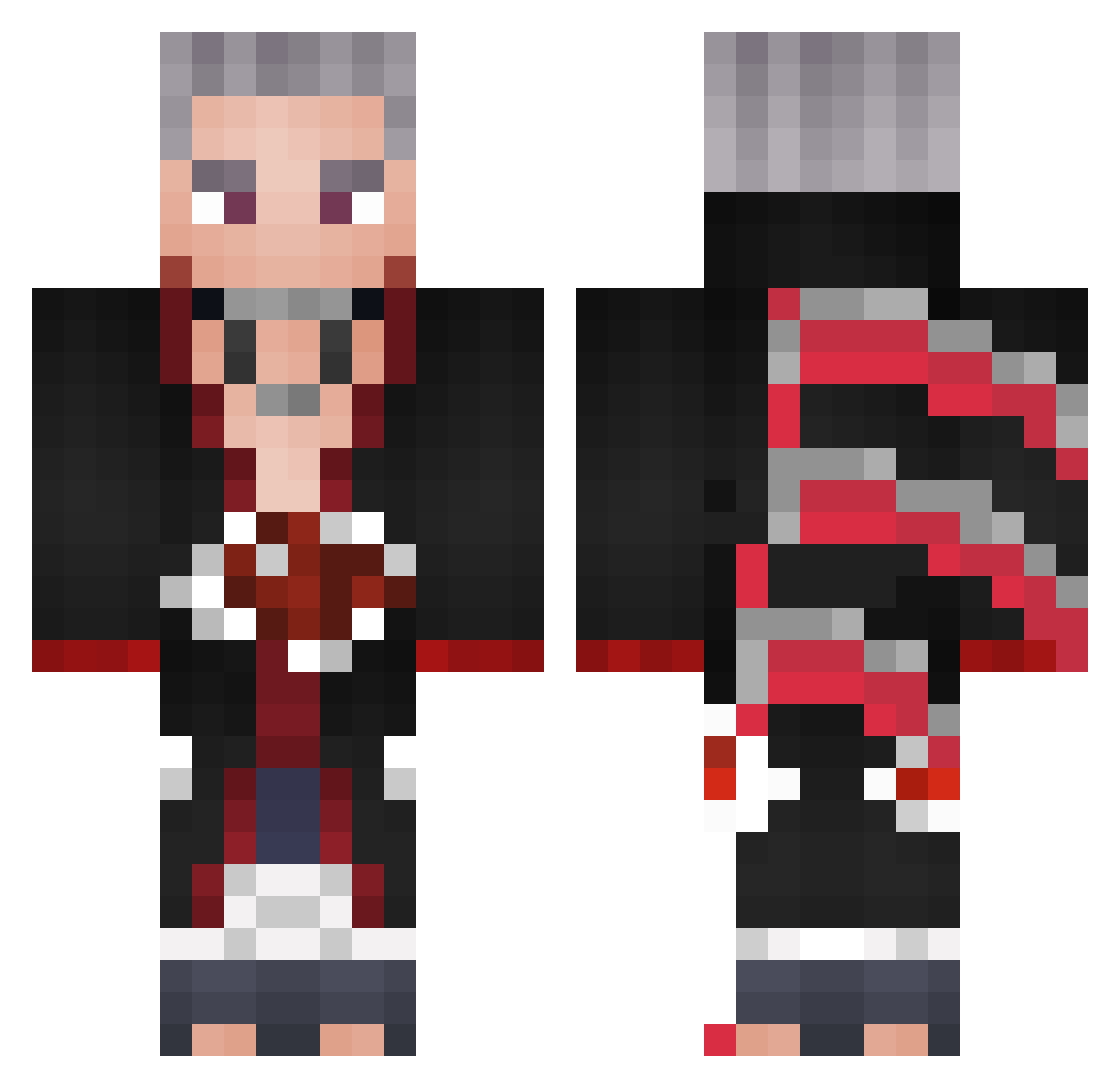vealkitty Minecraft skin, front and back view