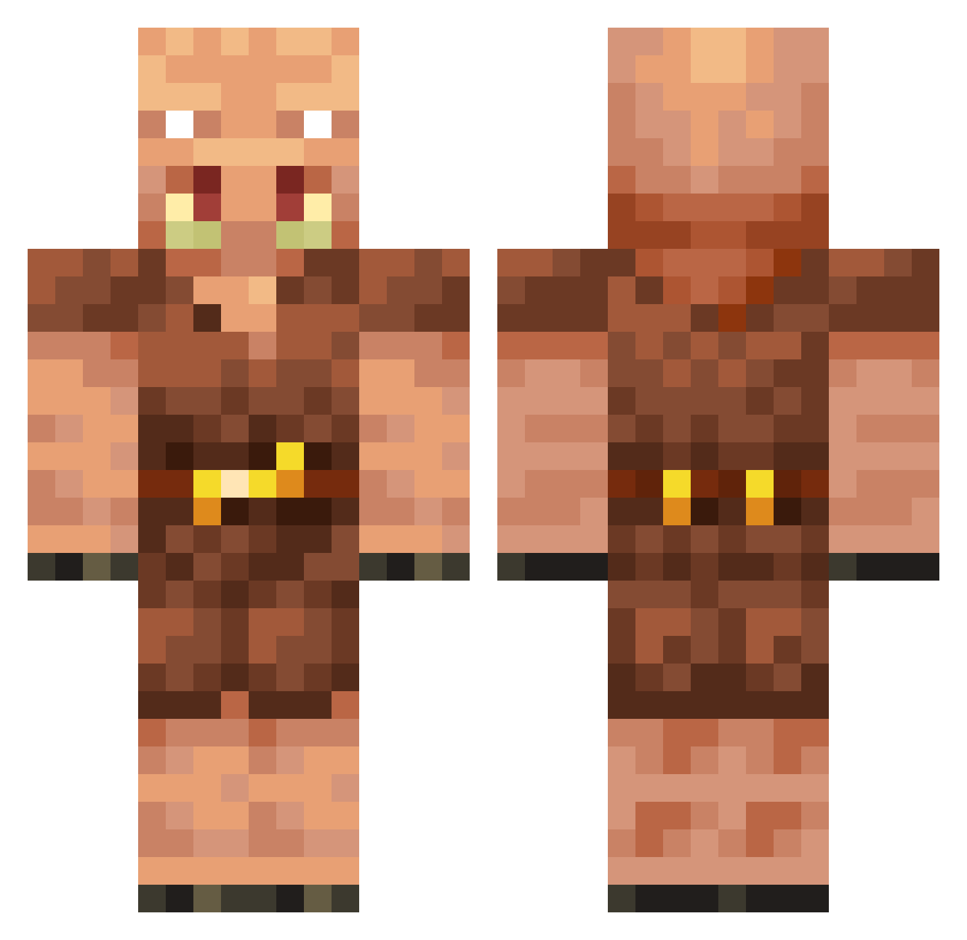 Gubbins177 Minecraft skin, front and back view
