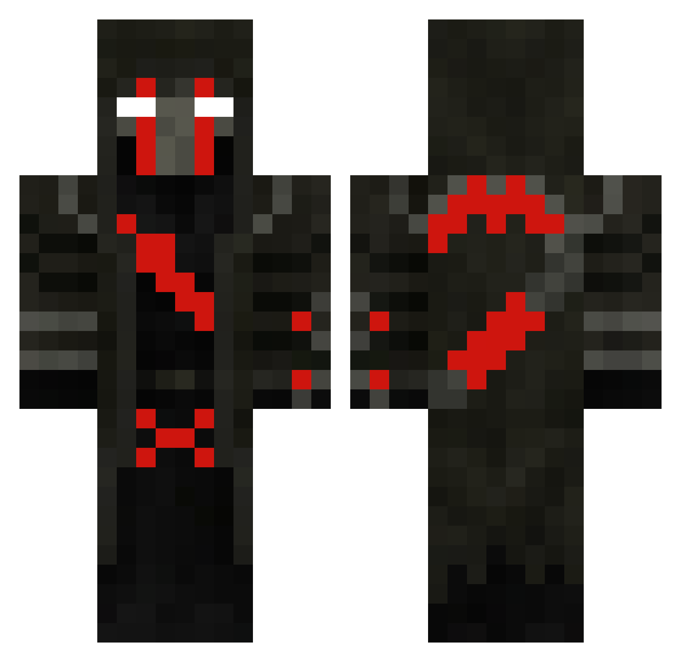 MasterDestoyer Minecraft skin, front and back view