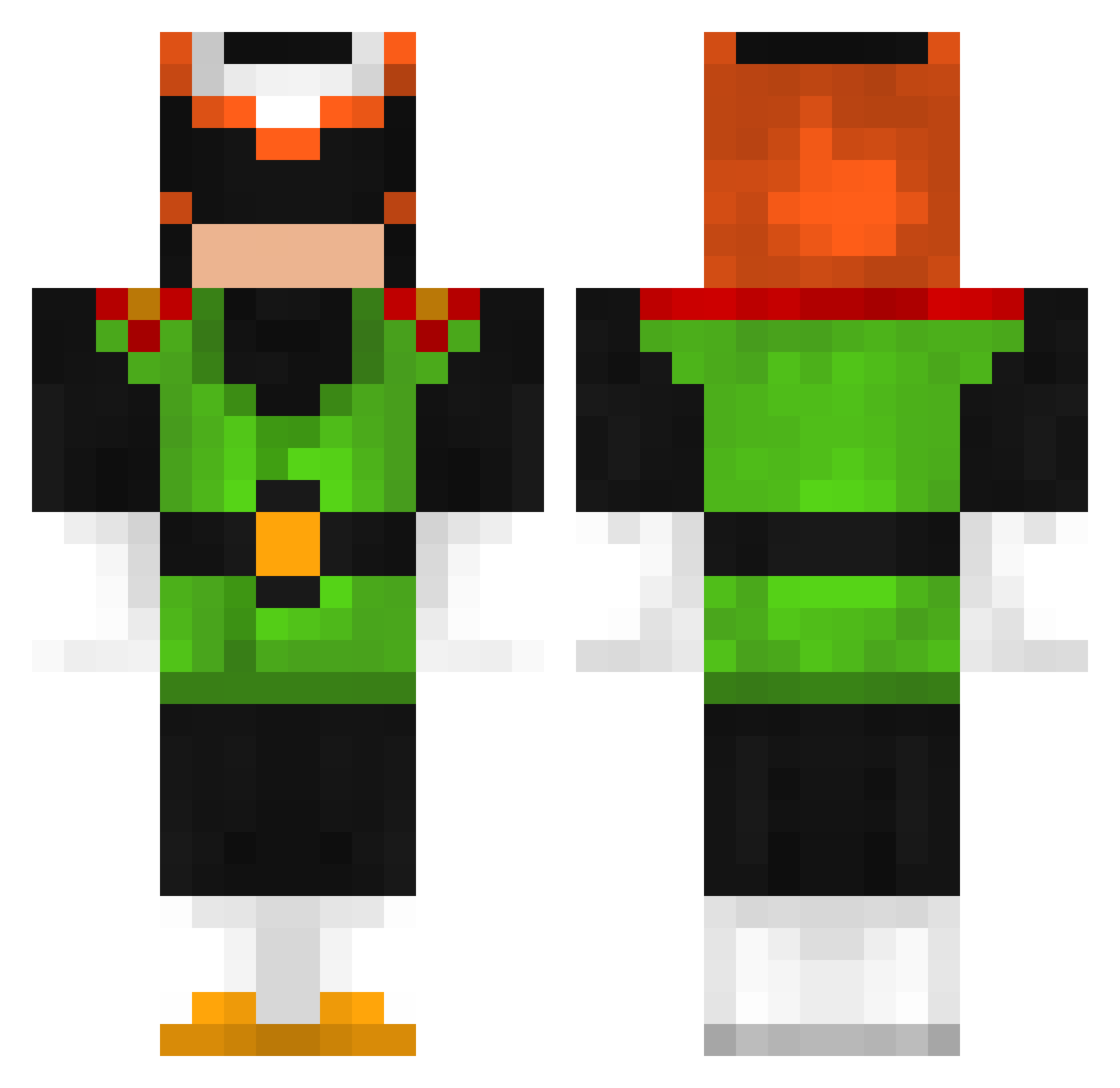 Chicknlamacactus Minecraft skin, front and back view