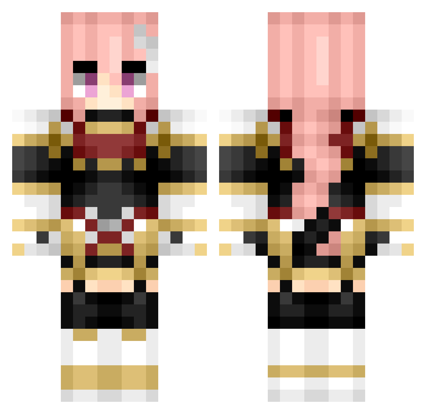 erosette Minecraft skin, front and back view