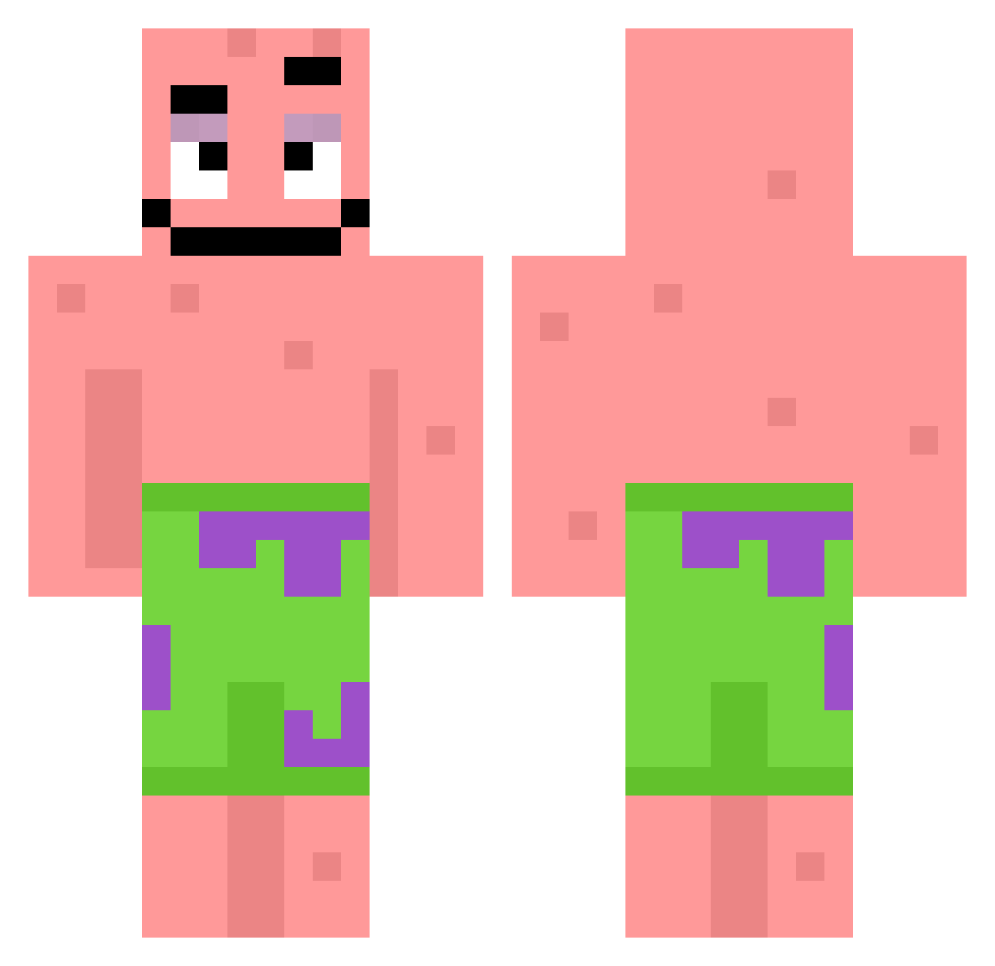 slugchi Minecraft skin, front and back view