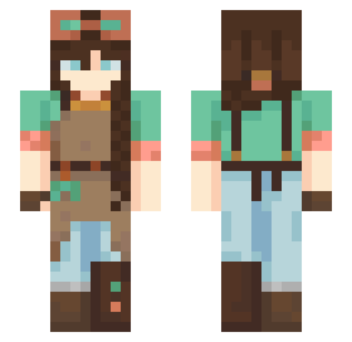 sacralspell Minecraft skin, front and back view