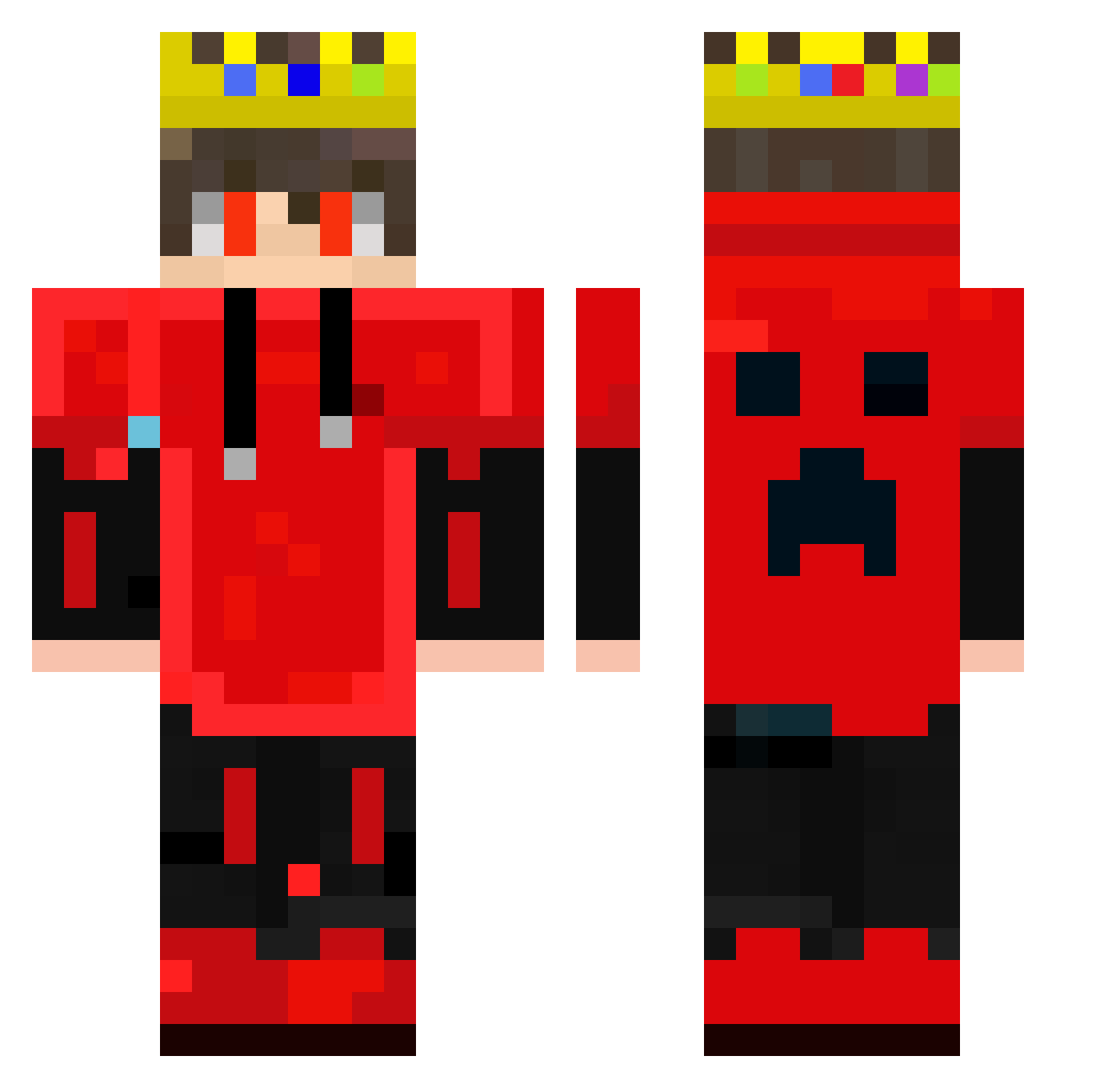 skibidiProPlayer Minecraft skin, front and back view