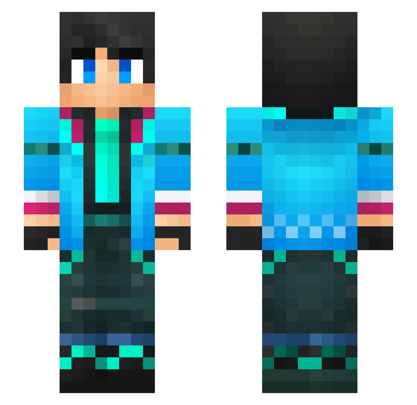 yumi291 Minecraft skin, front and back view