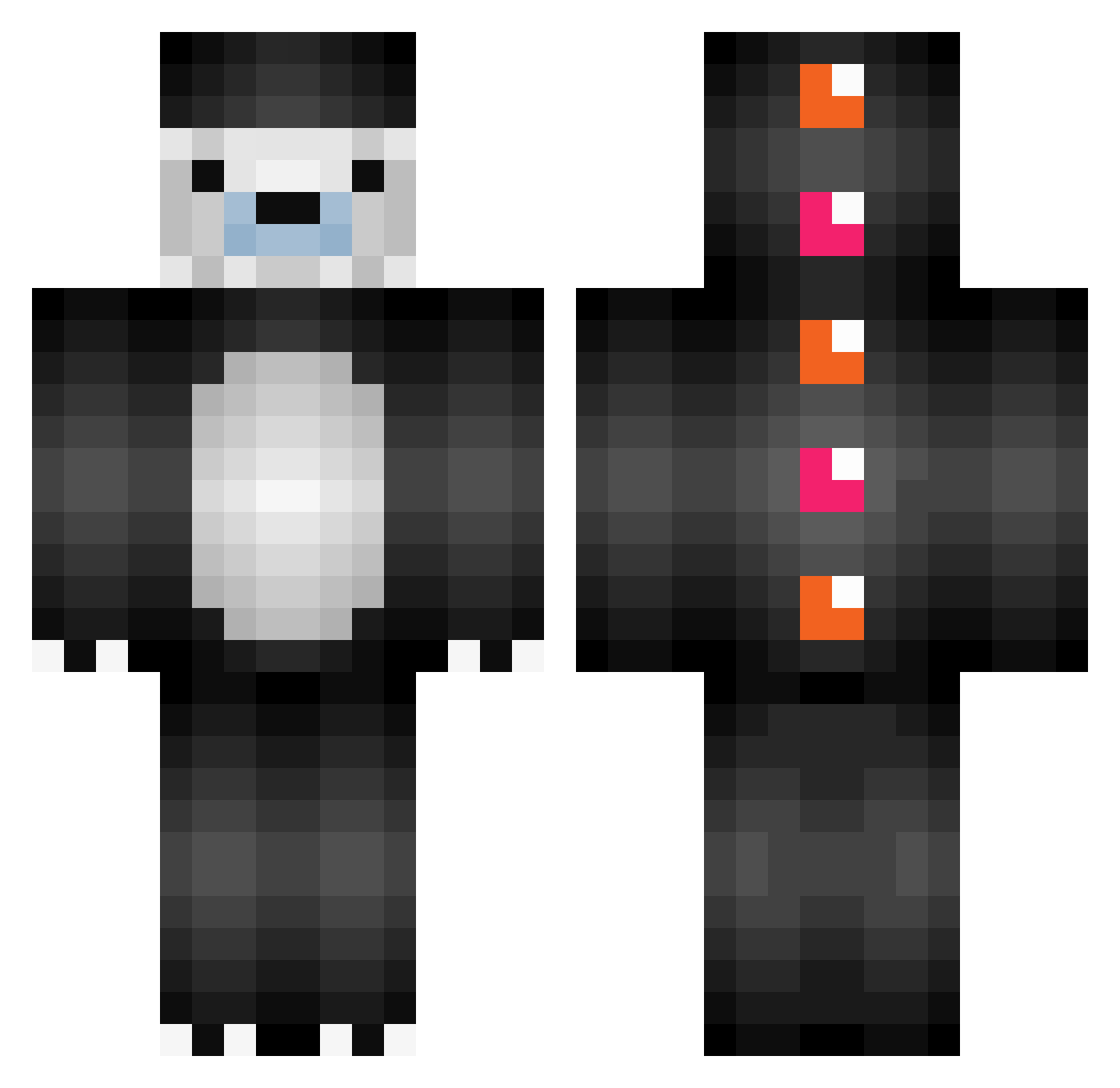 arppaka Minecraft skin, front and back view