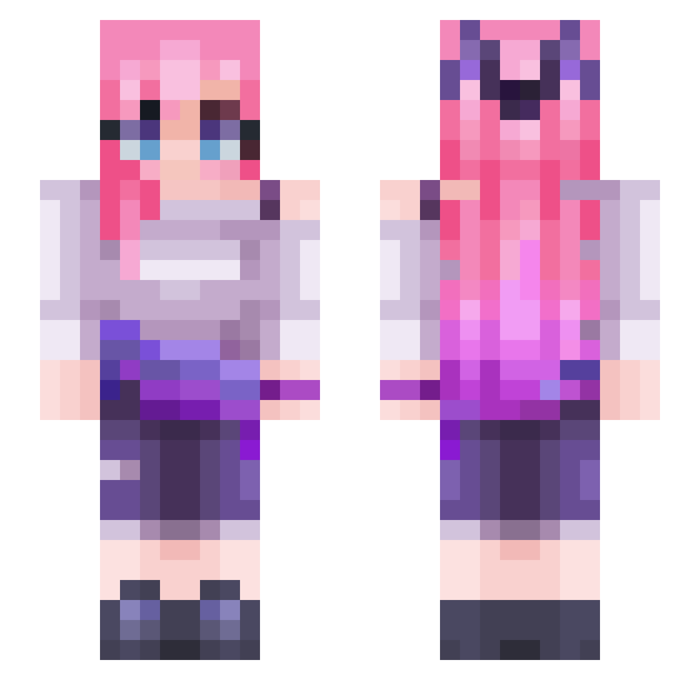 queencait0 Minecraft skin, front and back view