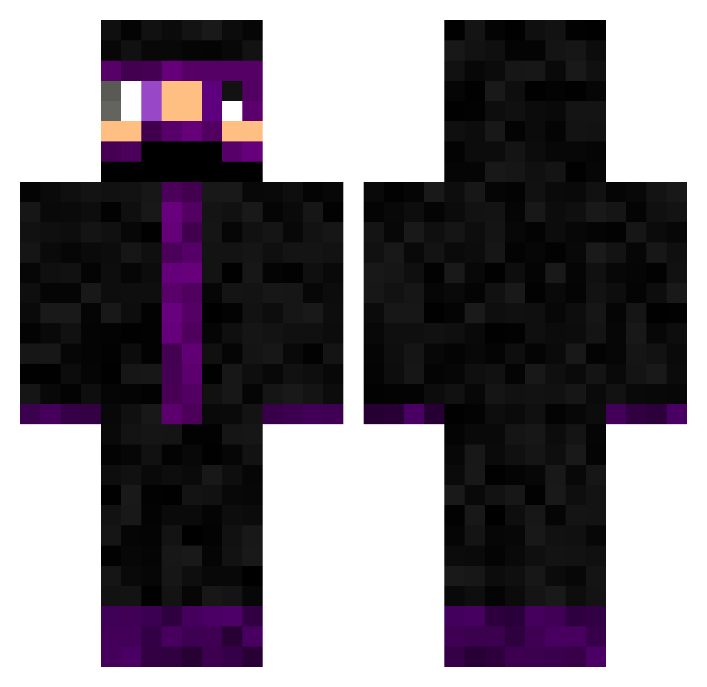 Xxp3 Minecraft skin, front and back view