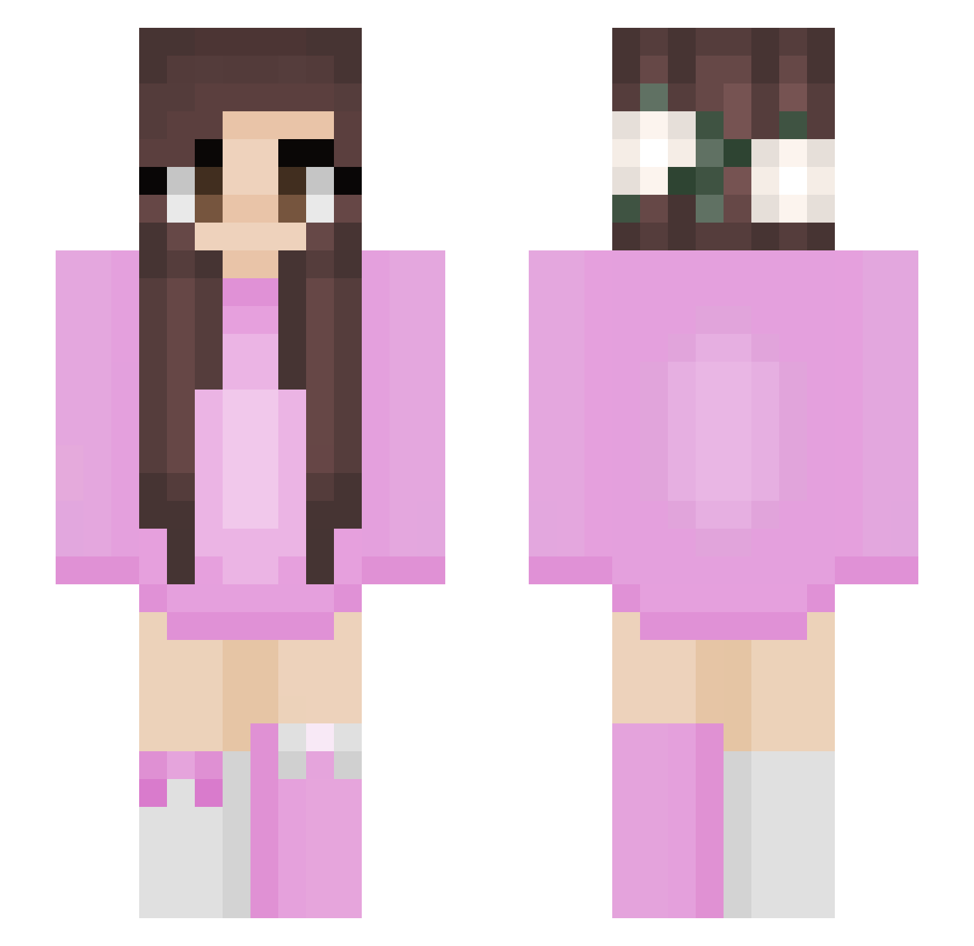 Survivability Minecraft skin, front and back view