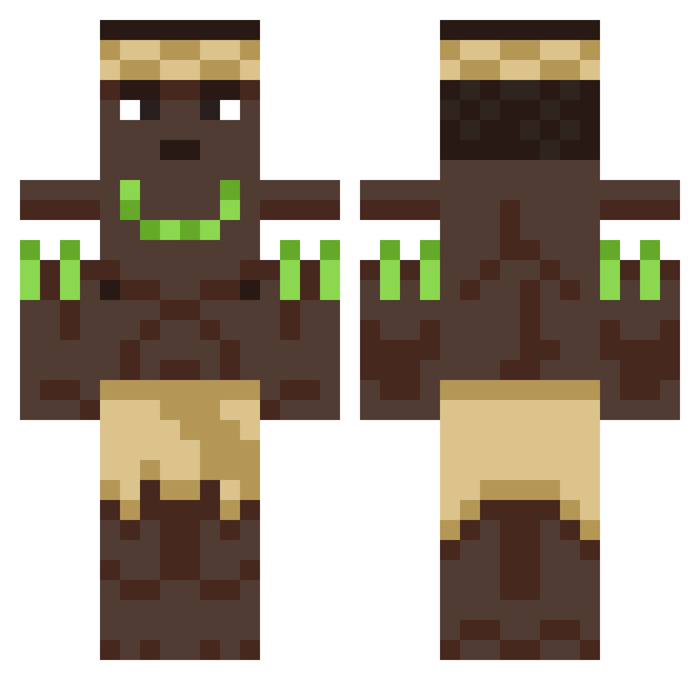 JeSuisNegre Minecraft skin, front and back view