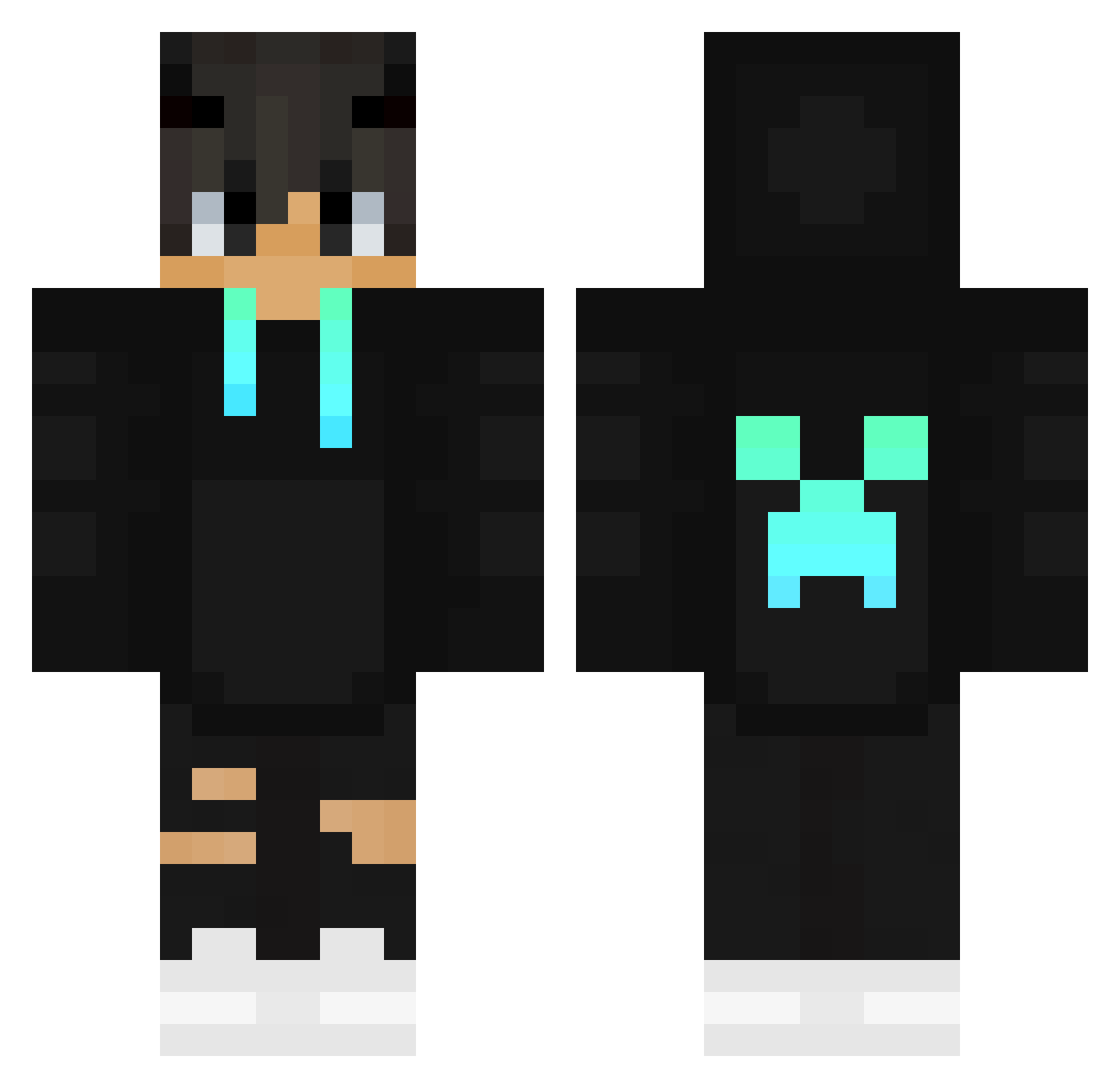 Tr3nety Minecraft skin, front and back view