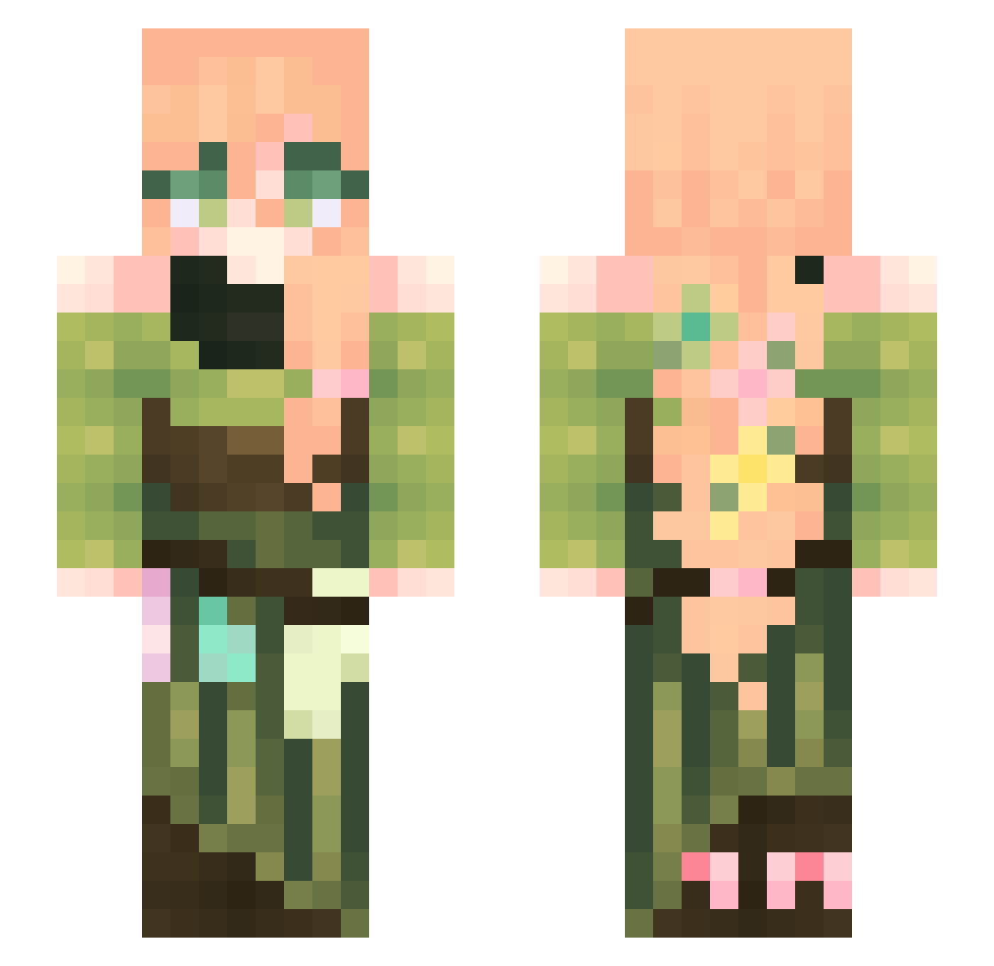 auggilicious Minecraft skin, front and back view