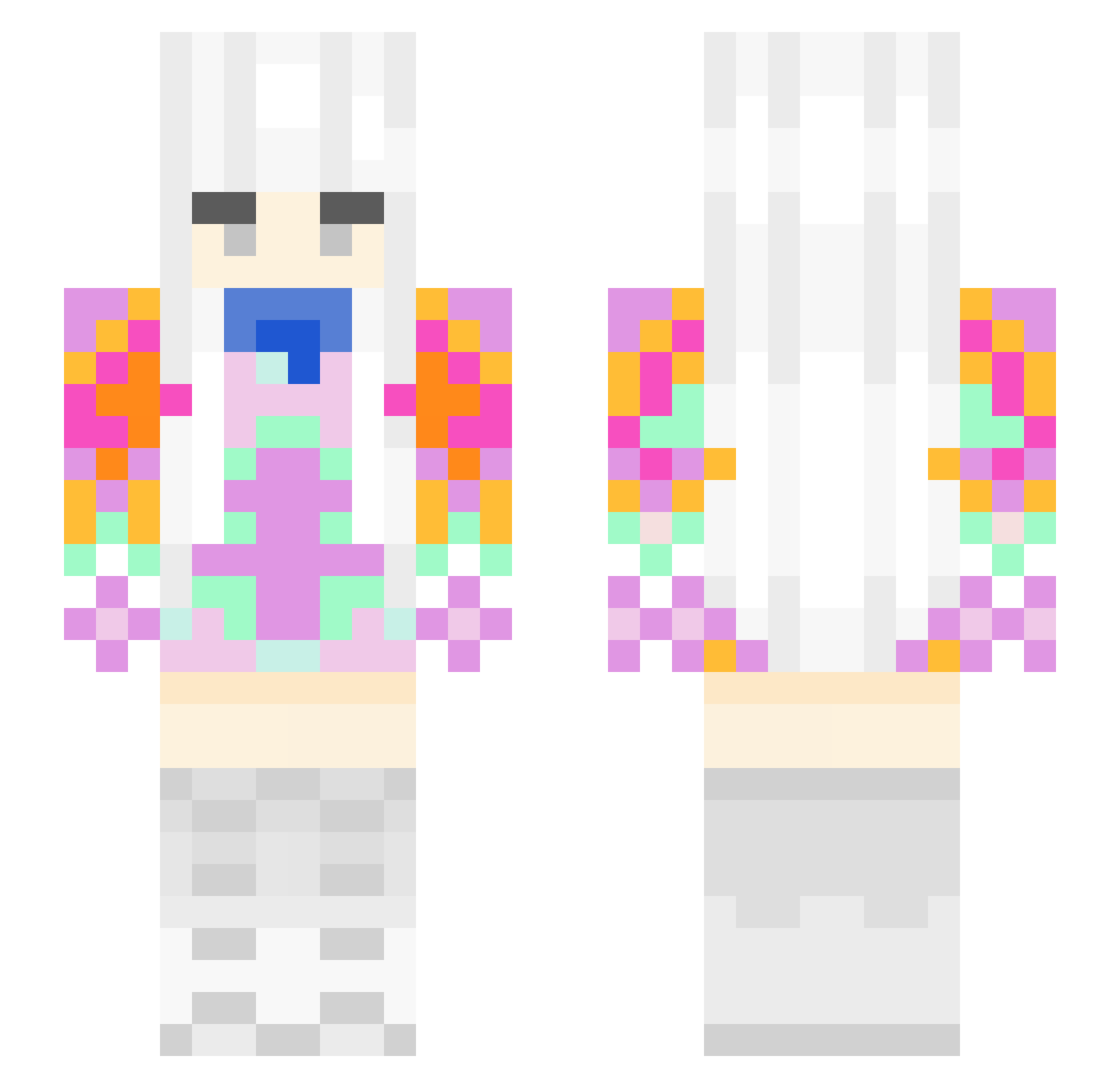 Yearn Minecraft skin, front and back view