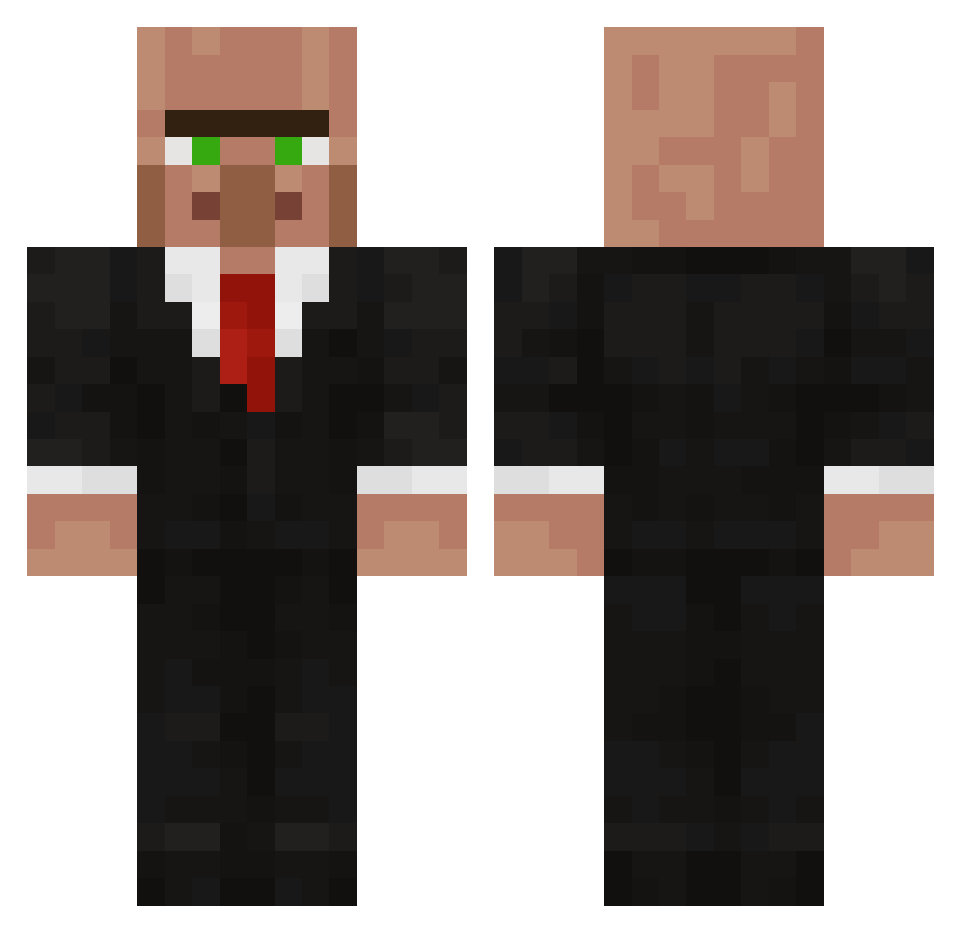 Knausi Minecraft skin, front and back view