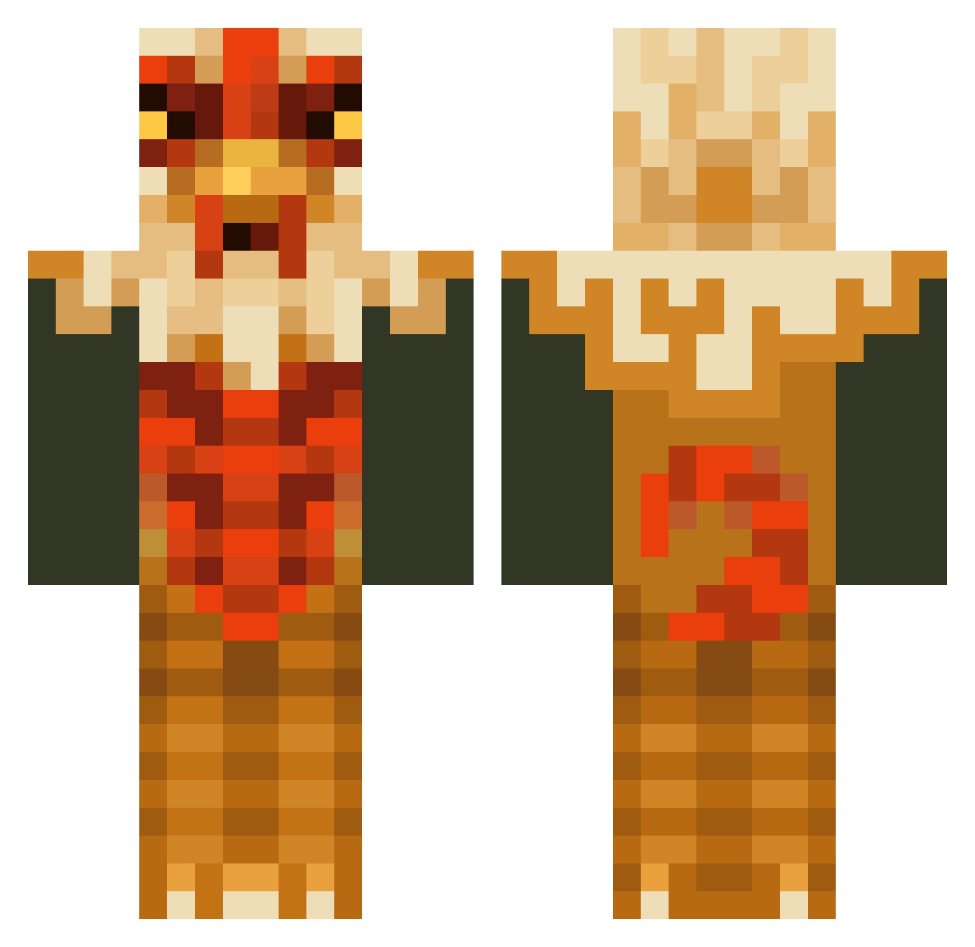 unwrittenn Minecraft skin, front and back view