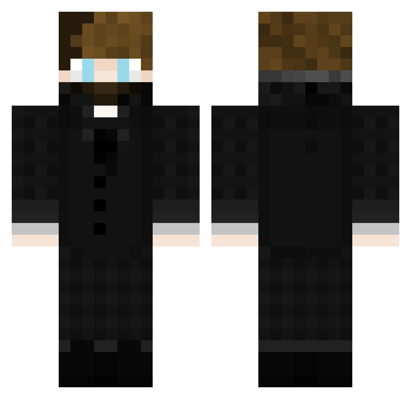 Lehmax Minecraft skin, front and back view