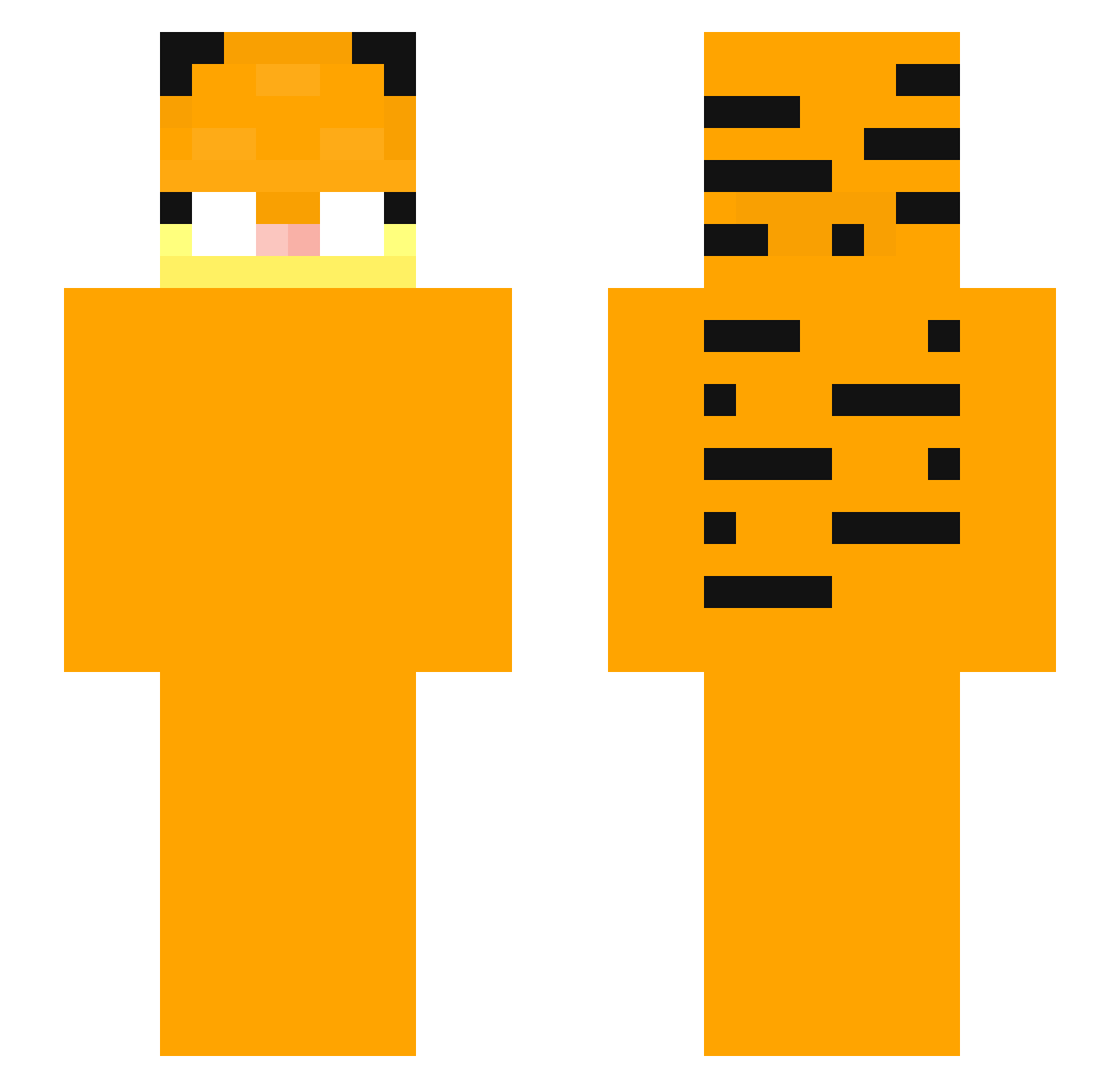 x9td Minecraft skin, front and back view
