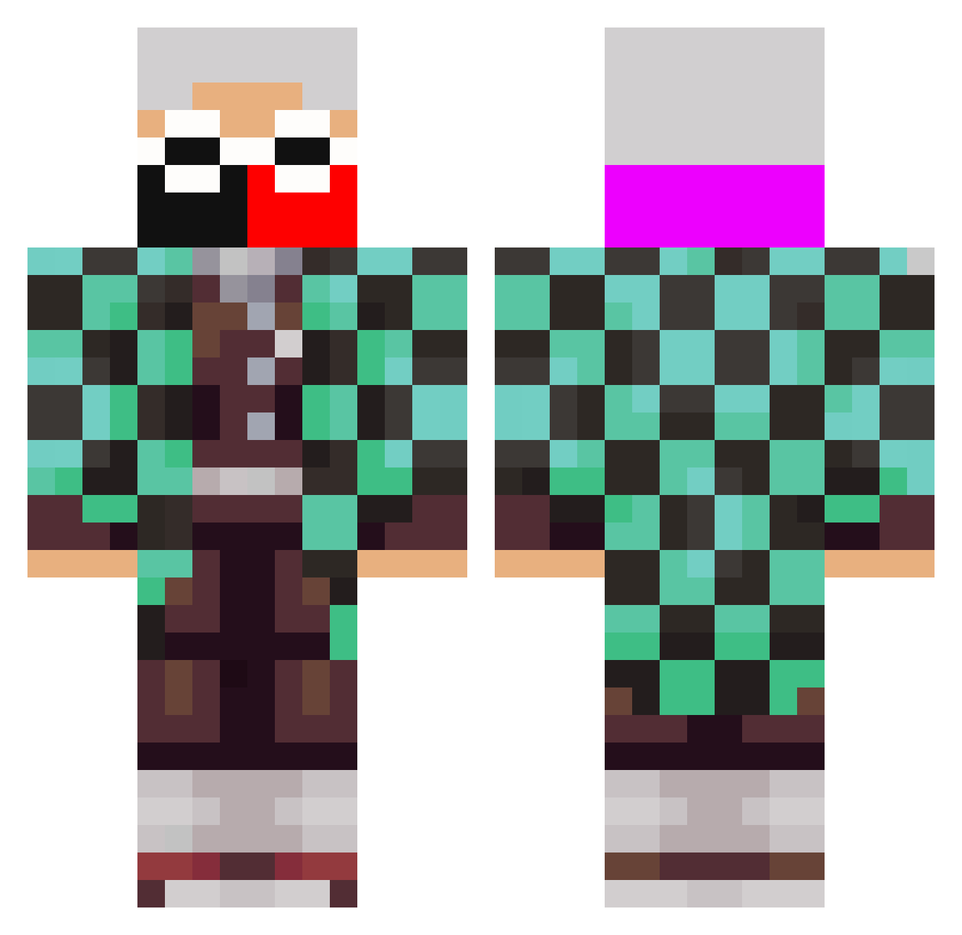 ToombsGamez Minecraft skin, front and back view