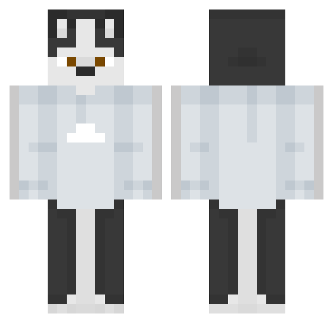 Husqiy Minecraft skin, front and back view