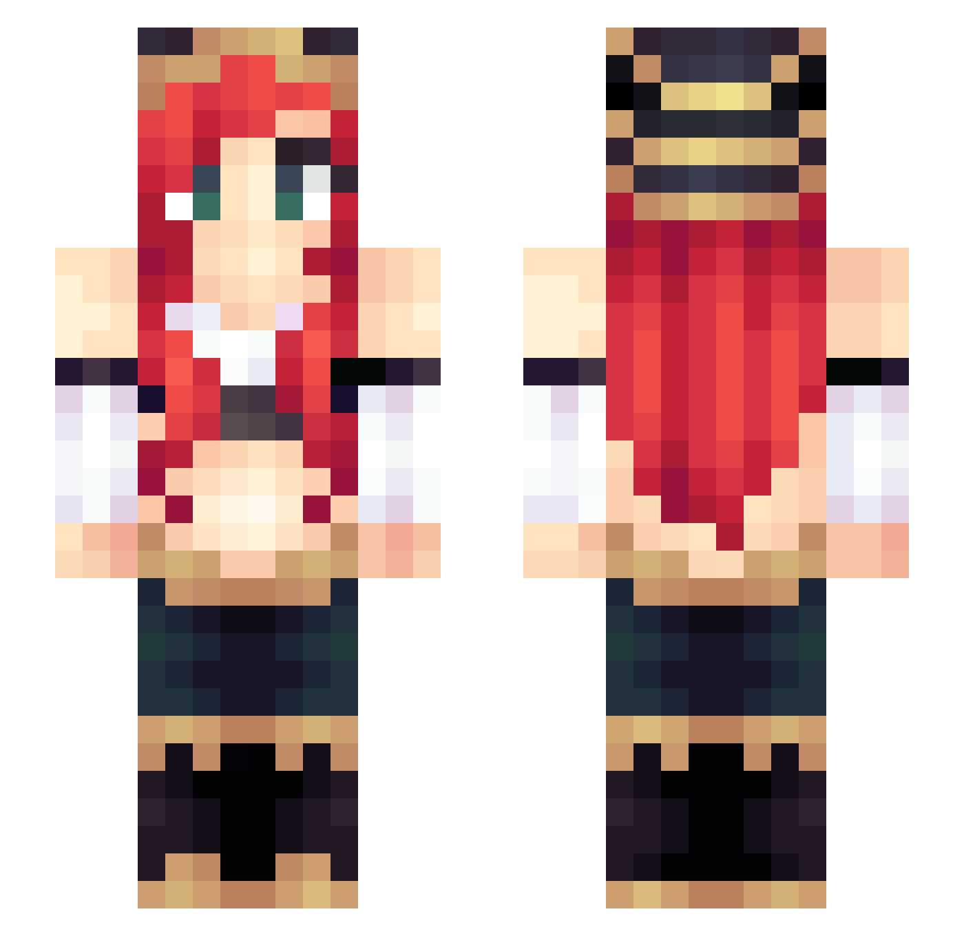 SoapyShowerPics Minecraft skin, front and back view