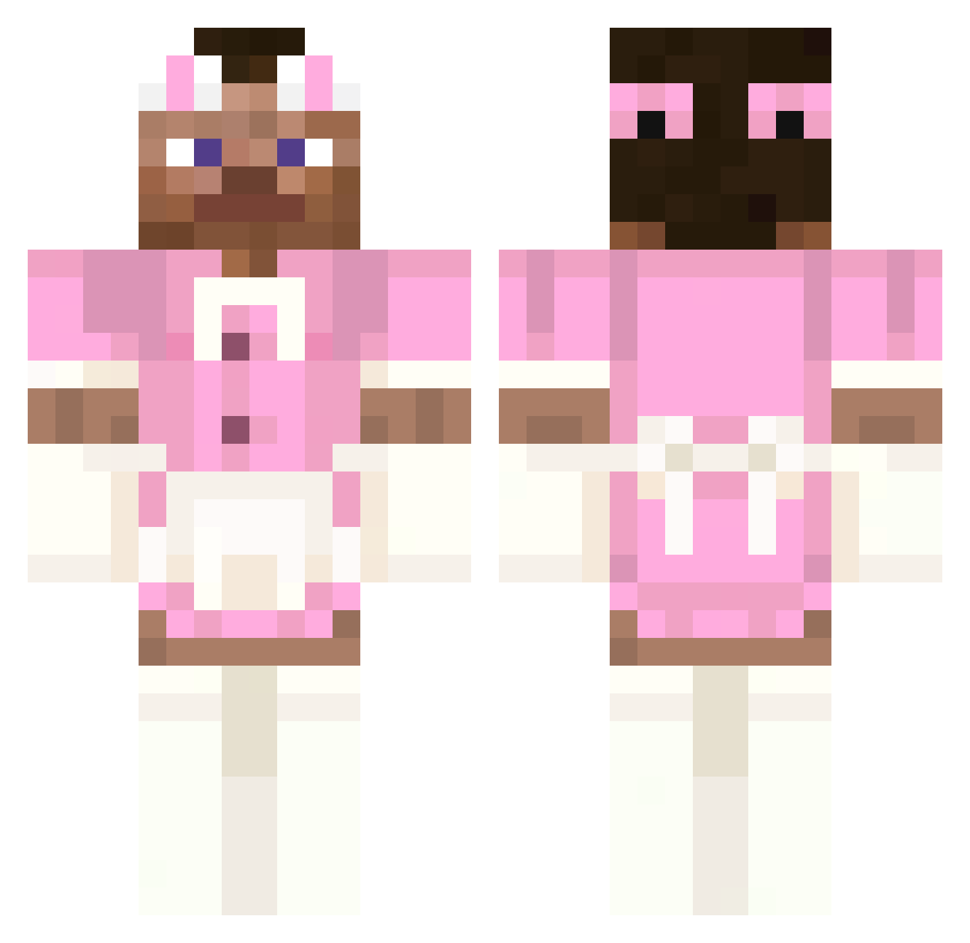 Perdue Minecraft skin, front and back view