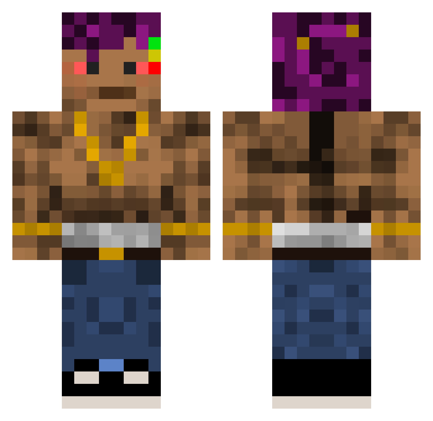 poncz Minecraft skin, front and back view