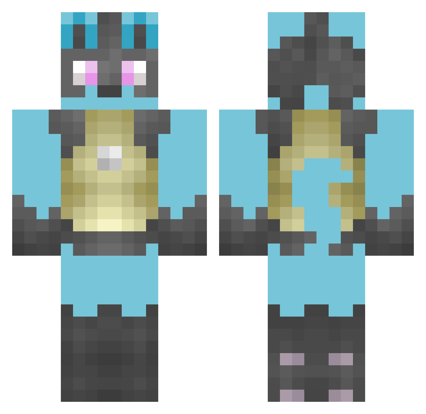 Afrol Minecraft skin, front and back view