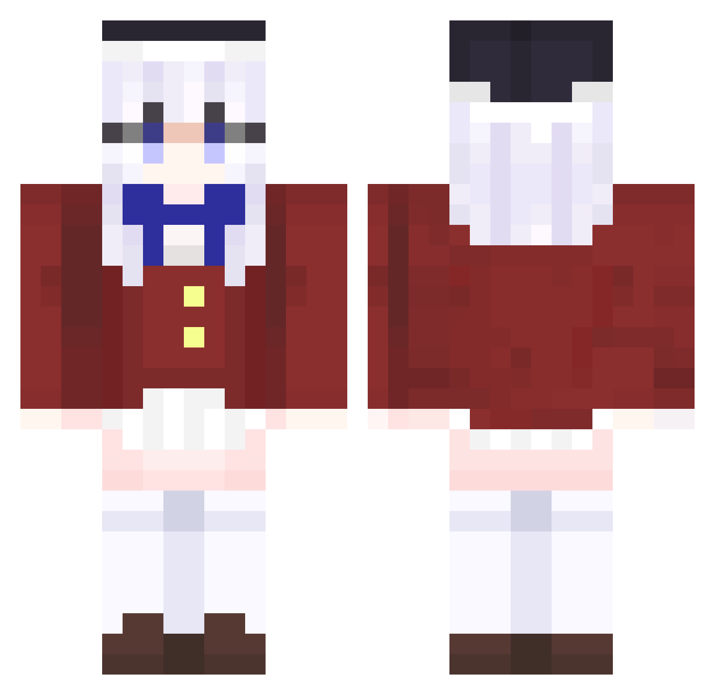 SlayerLegit_ Minecraft skin, front and back view