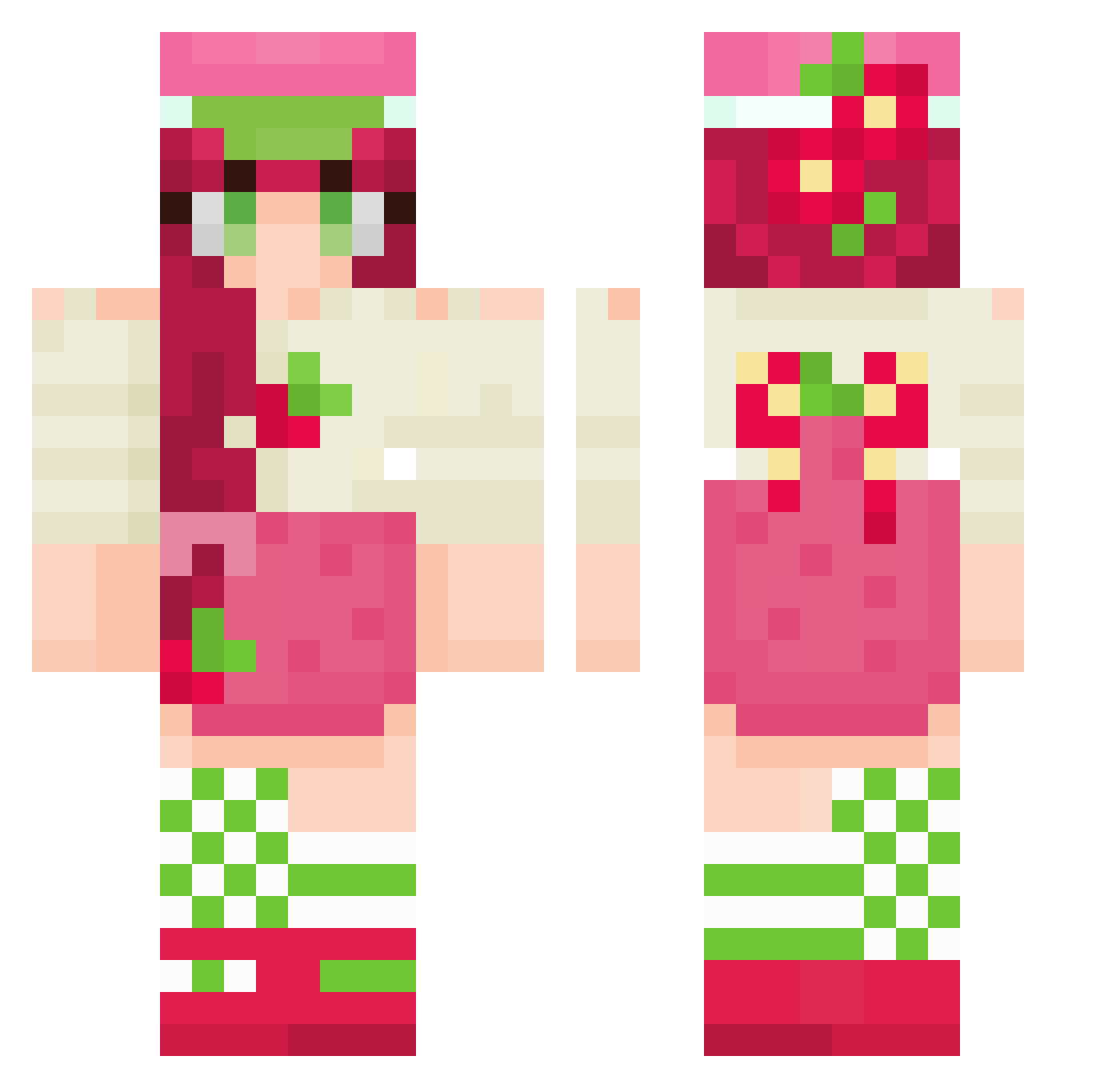 tanistic Minecraft skin, front and back view