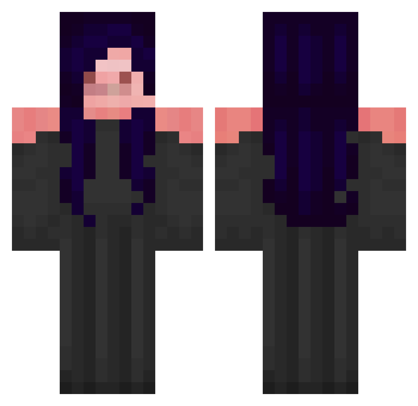 Jeffree225 Minecraft skin, front and back view