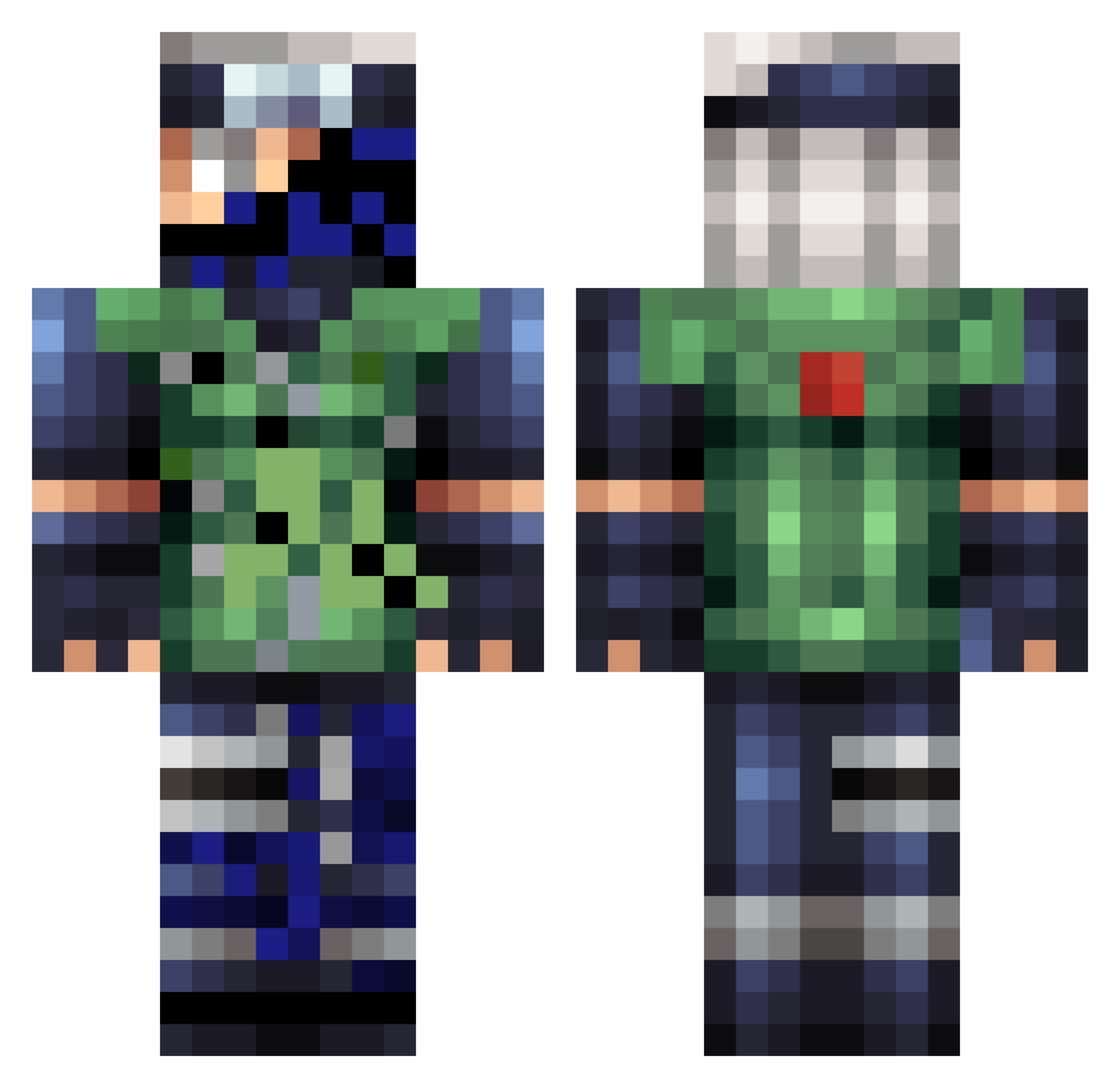 Entity_303137 Minecraft skin, front and back view