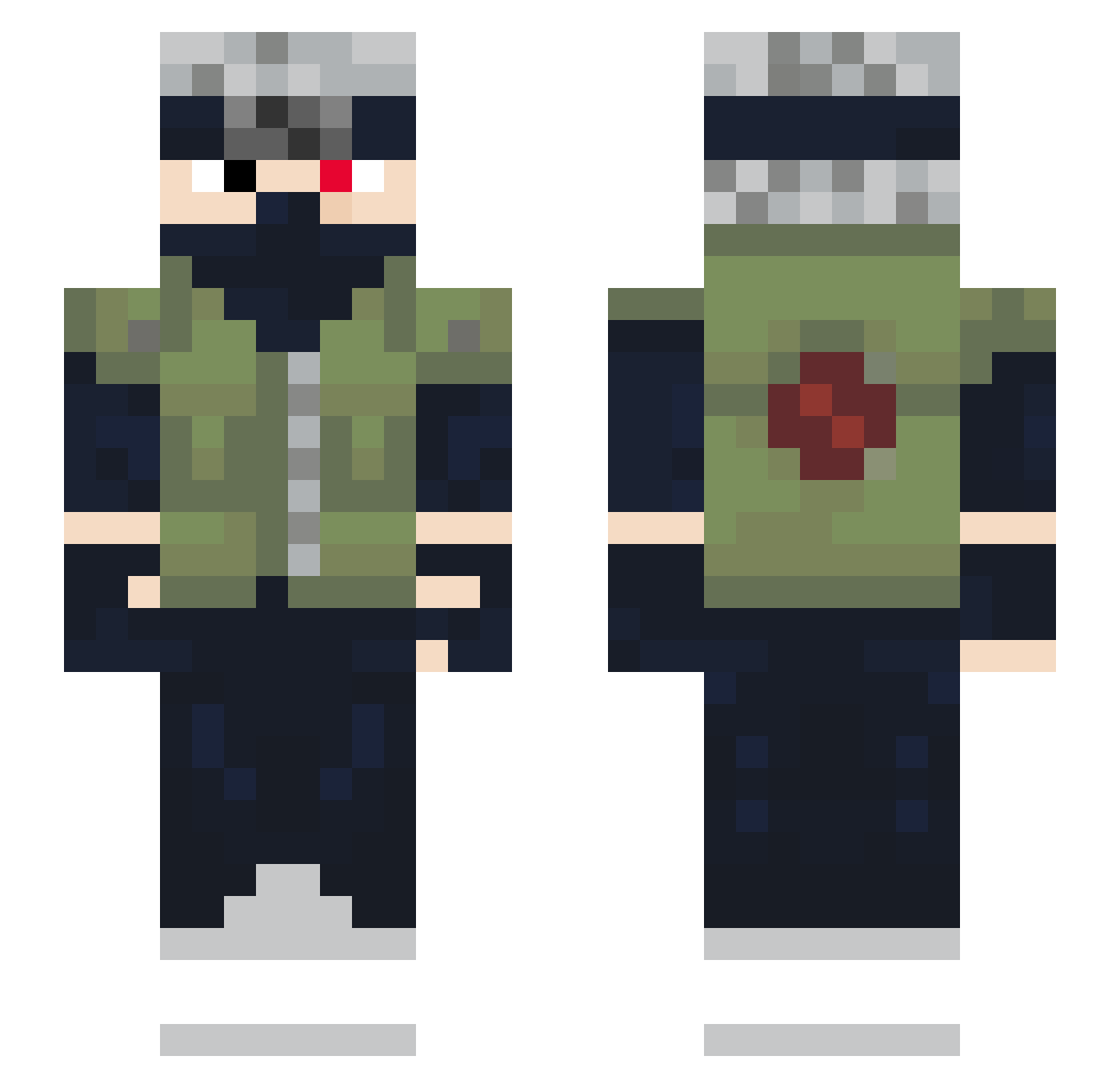 YesCross Minecraft skin, front and back view