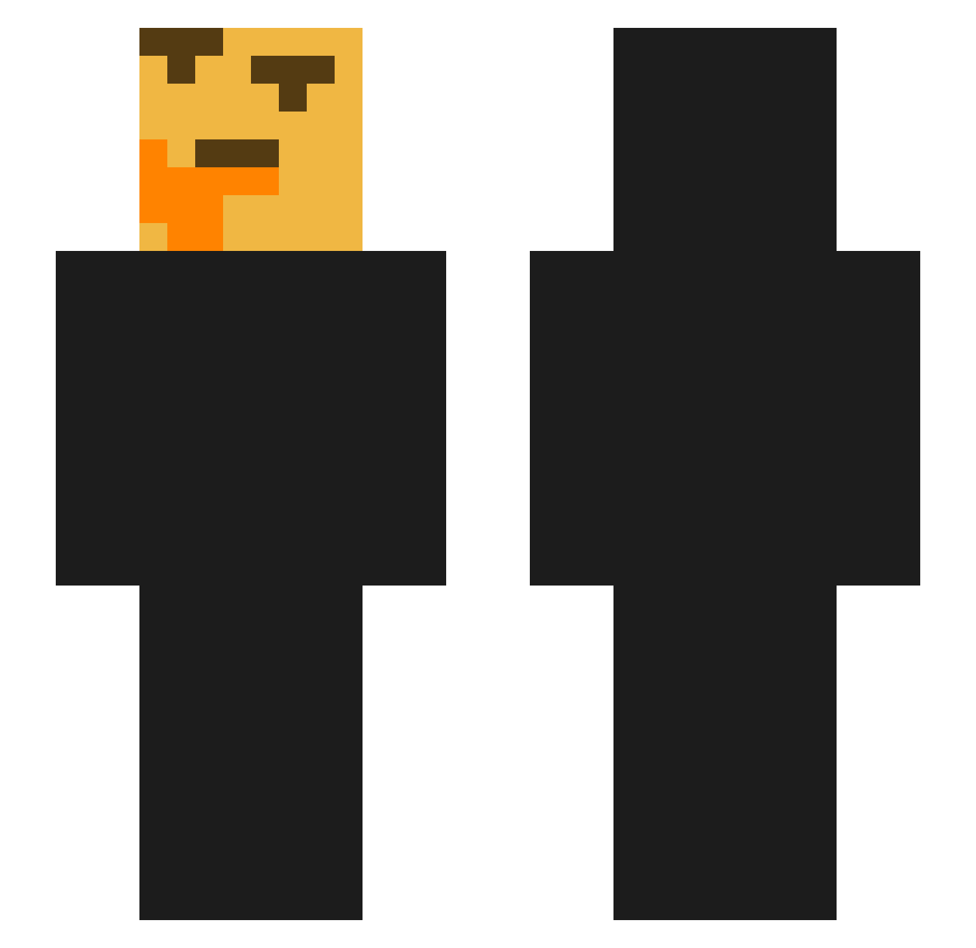 Isaacon Minecraft skin, front and back view