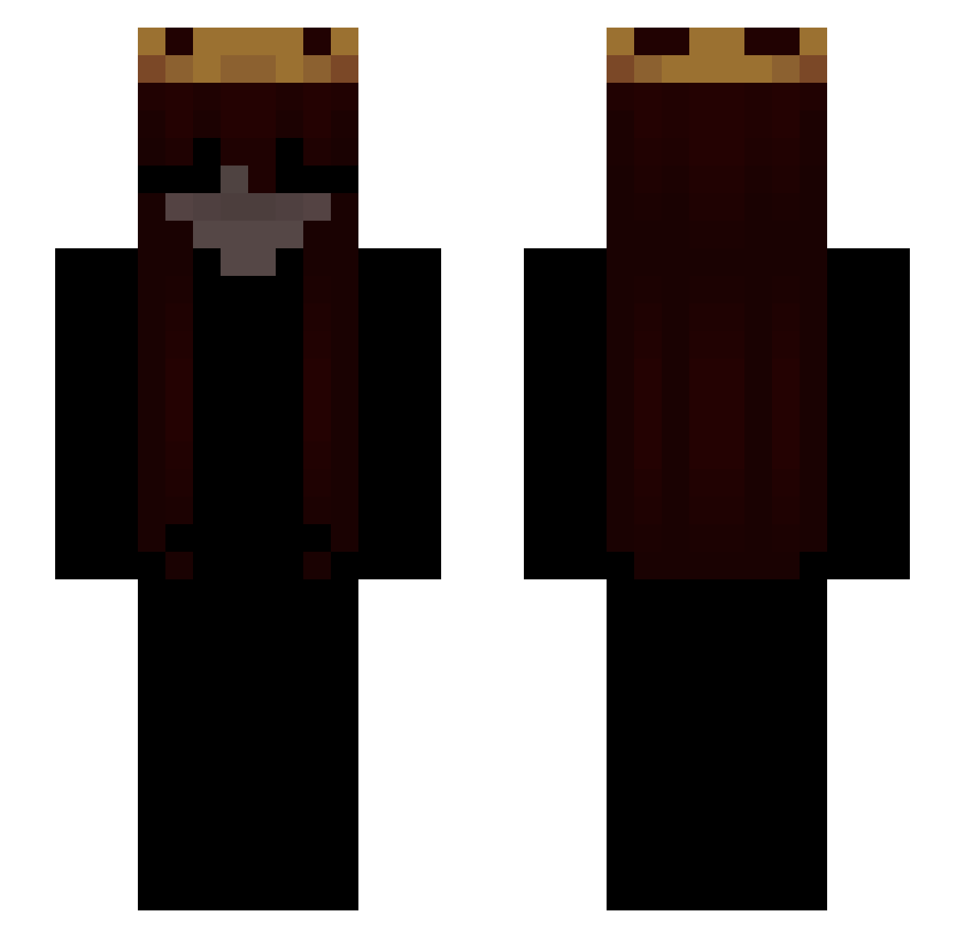 Pot9 Minecraft skin, front and back view