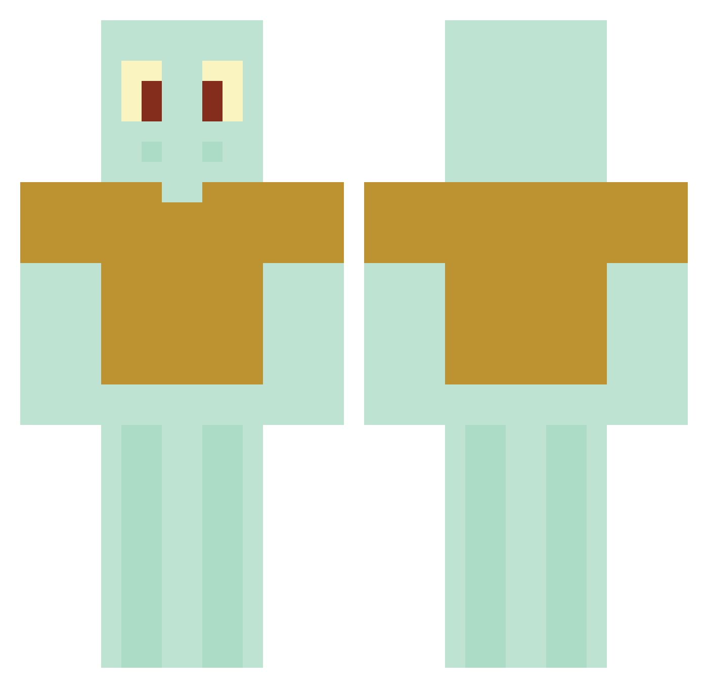 Lortexizavortex Minecraft skin, front and back view
