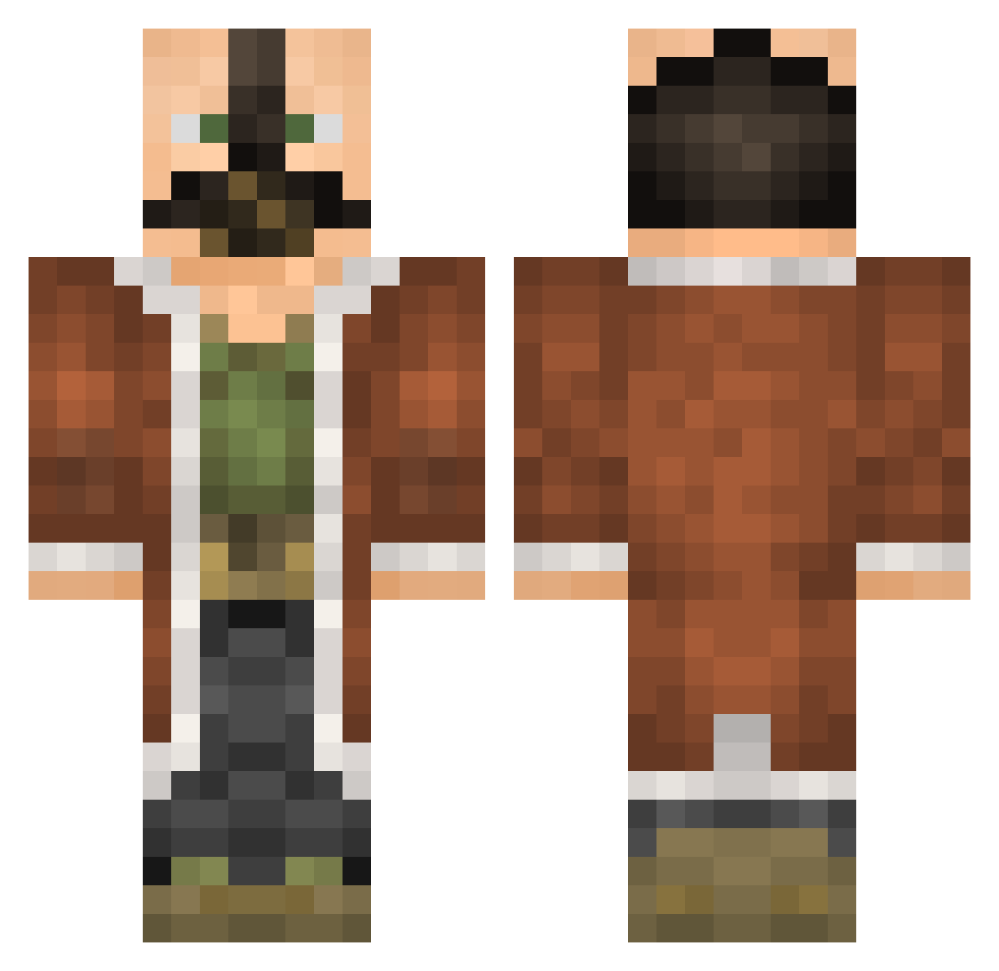 Bracking Minecraft skin, front and back view