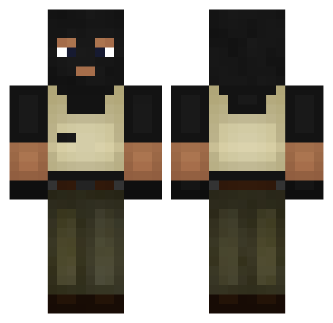 LF_on_toast Minecraft skin, front and back view