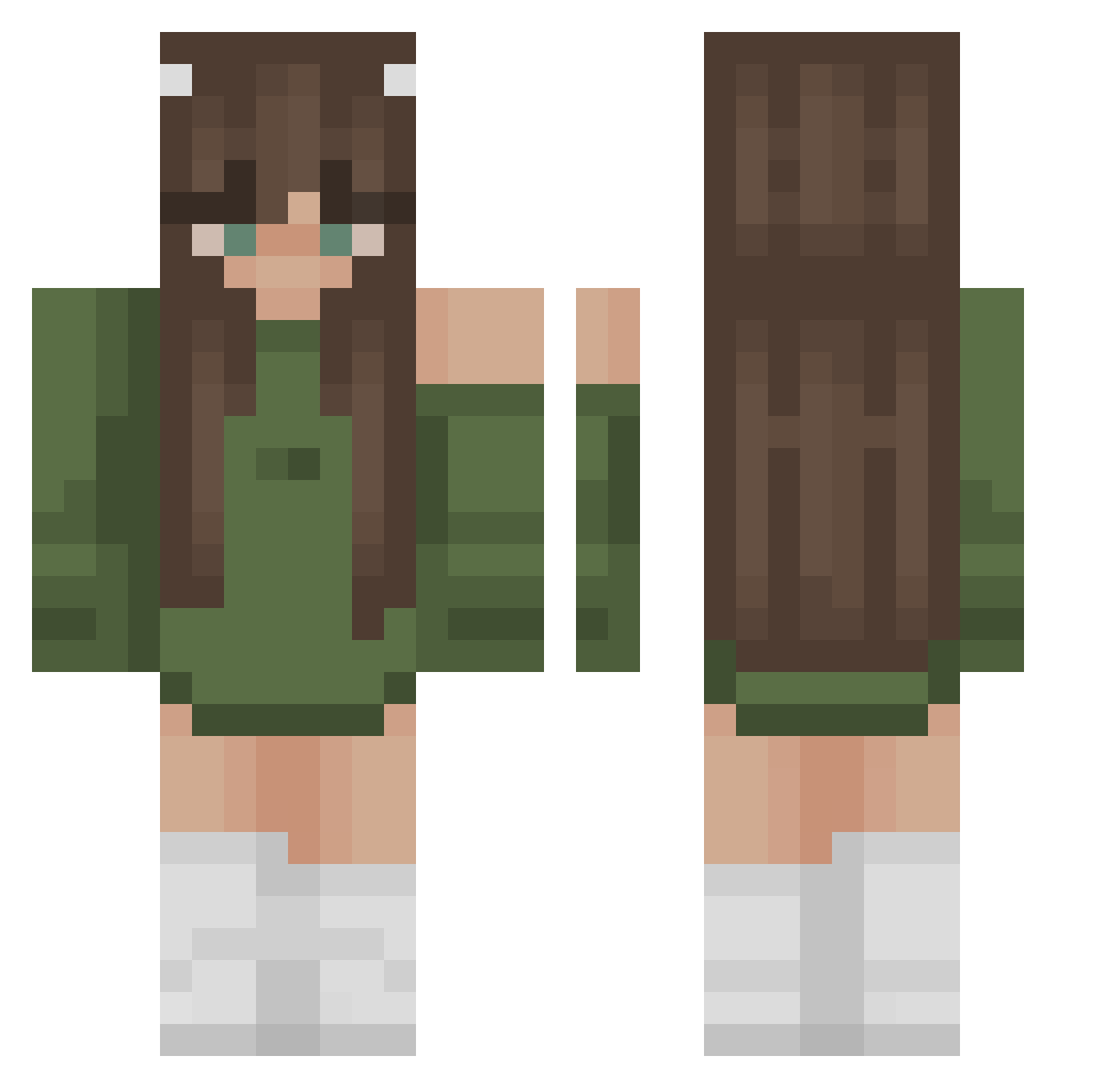 N3lyy Minecraft skin, front and back view