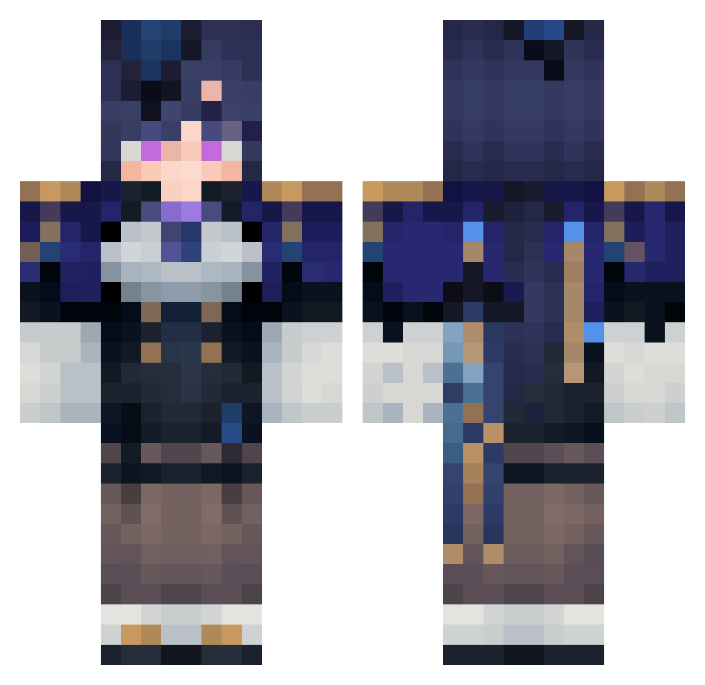 6_Kone_9 Minecraft skin, front and back view