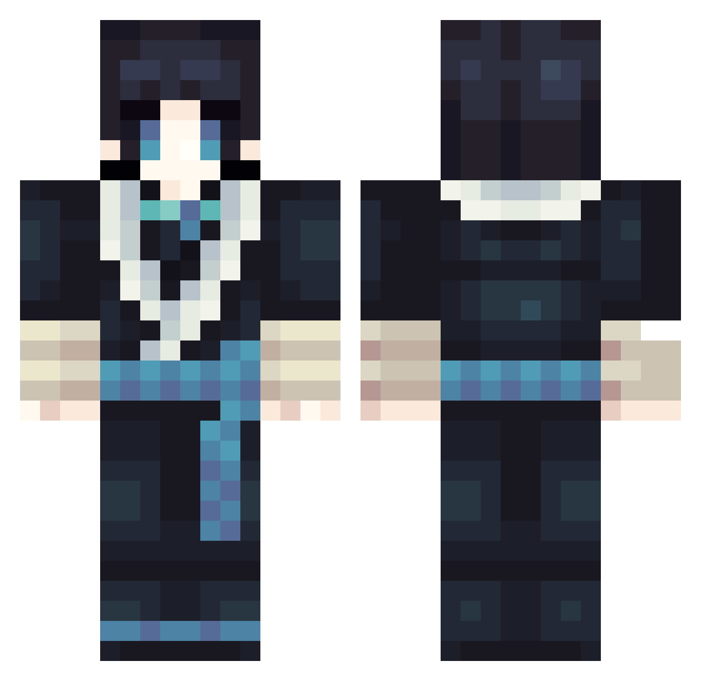 dragertox Minecraft skin, front and back view