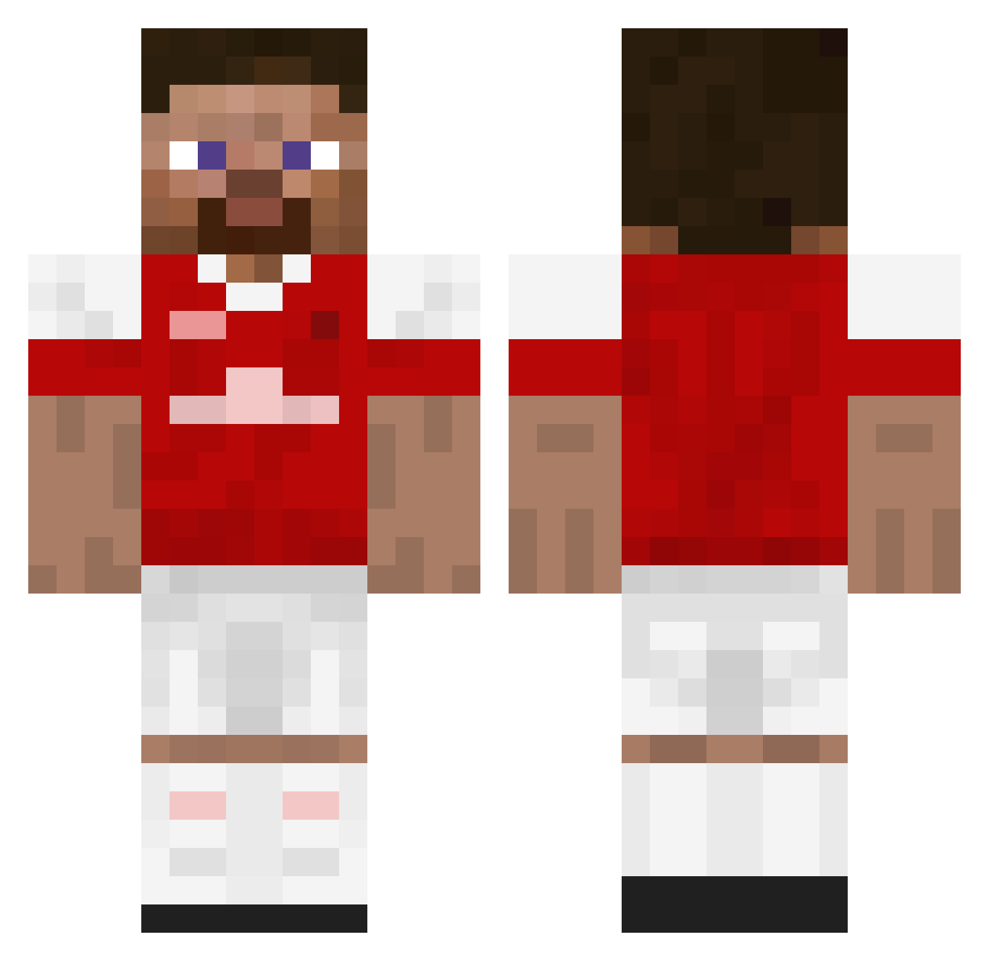 Unresponsive Minecraft skin, front and back view