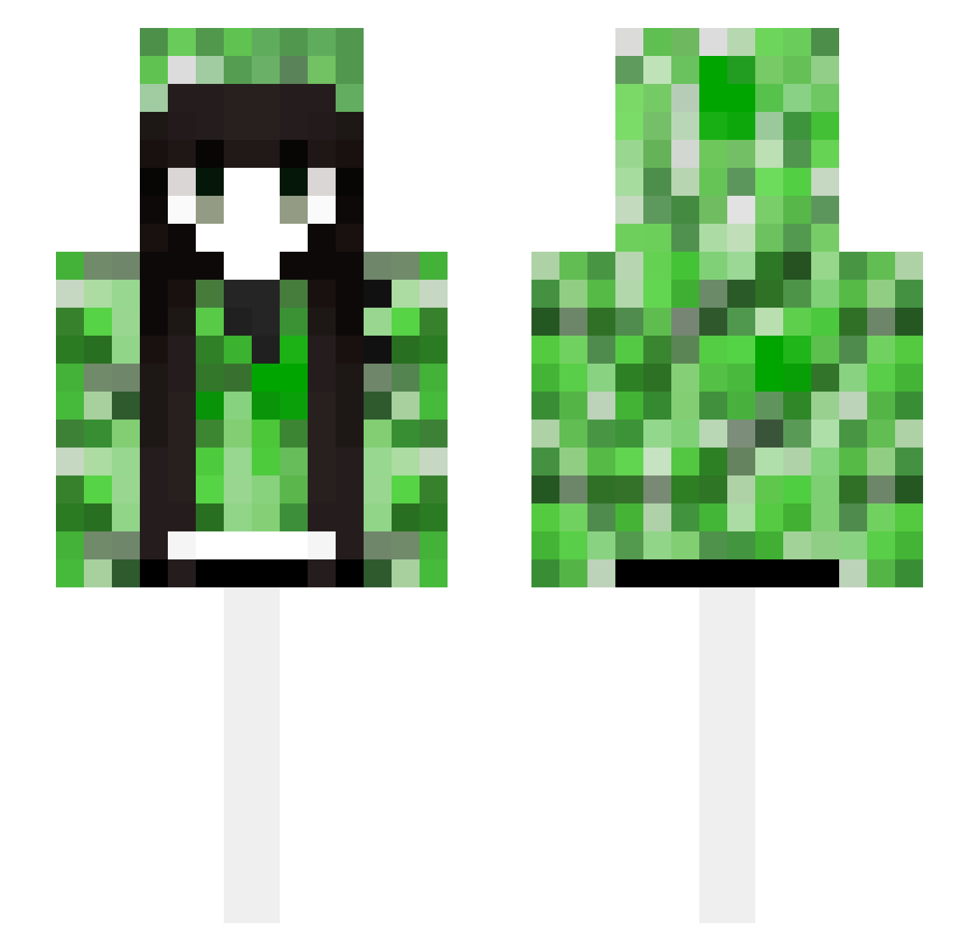 WeyJey Minecraft skin, front and back view