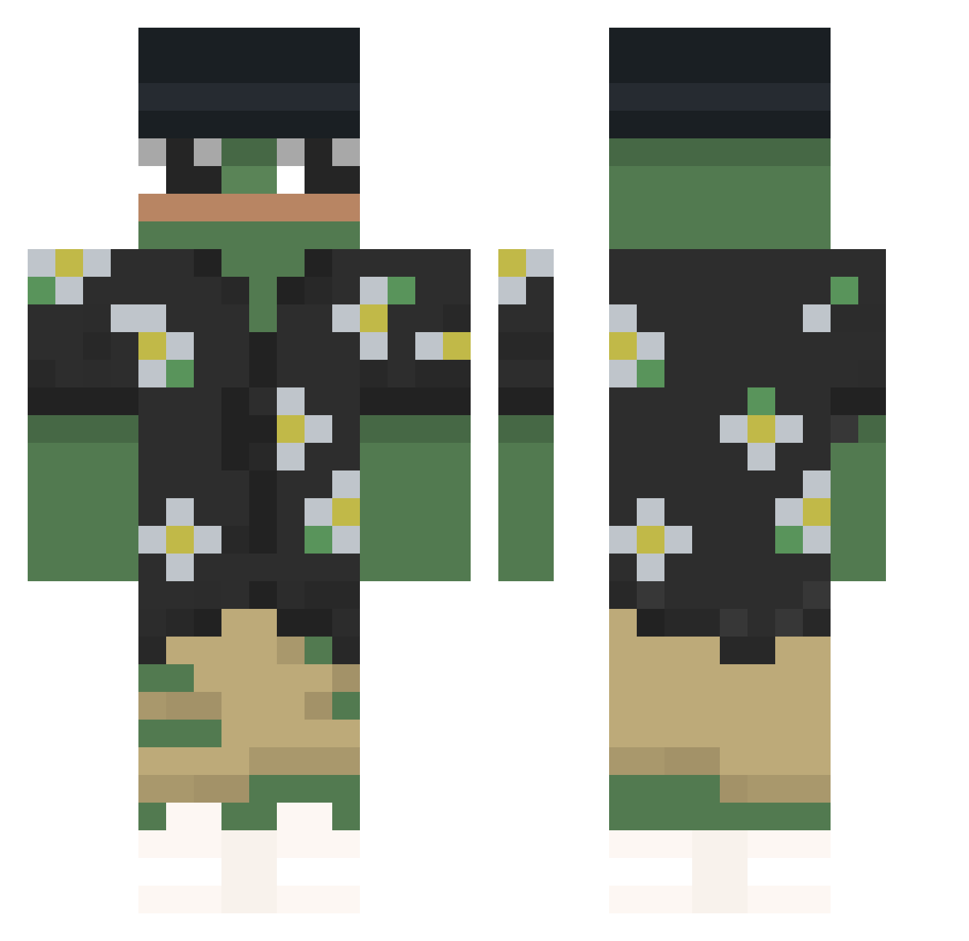 x_Slider_x Minecraft skin, front and back view